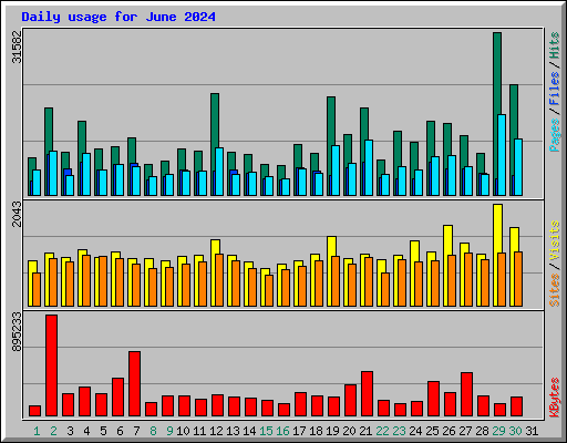 Daily usage for June 2024