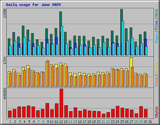 Daily usage for June 2025