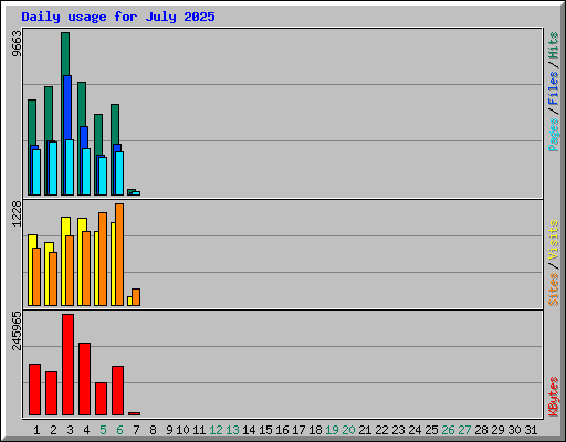 Daily usage for July 2025