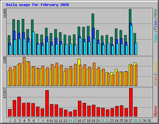 Daily usage for February 2026